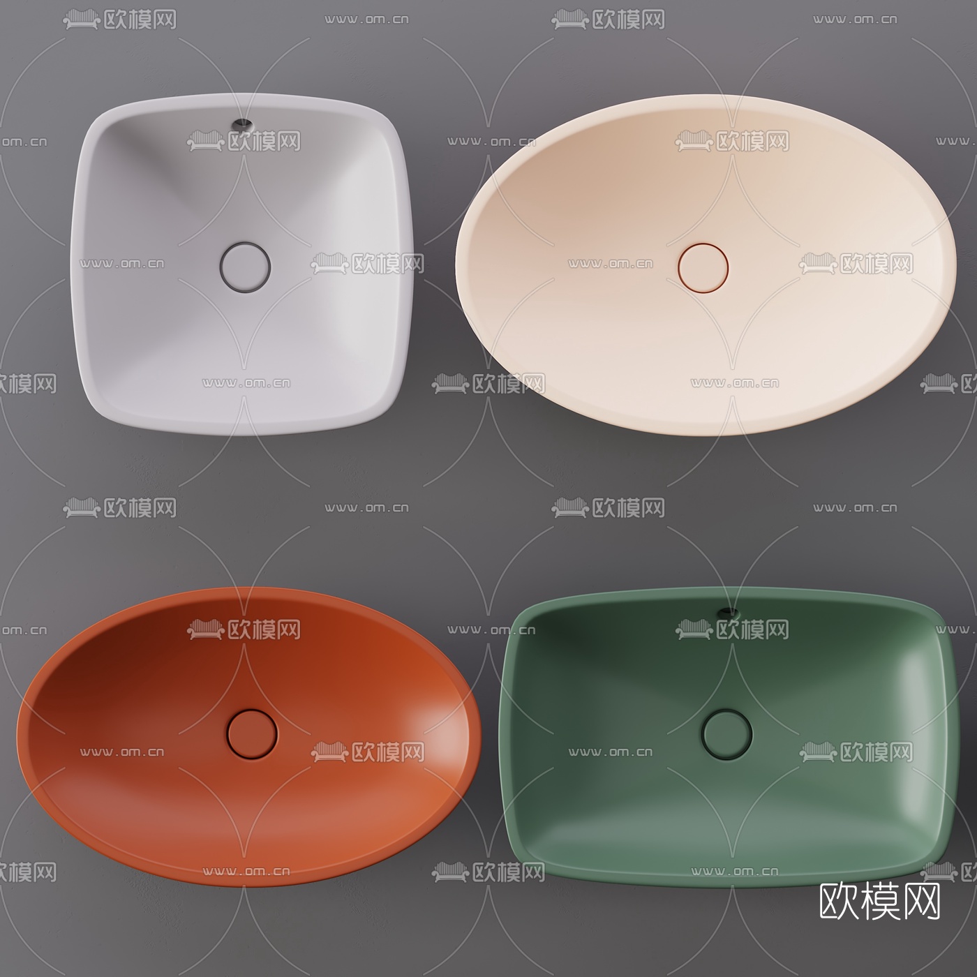 北欧陶瓷台盆组合3d模型