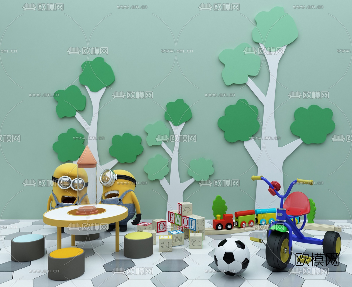 现代儿童玩具3d模型