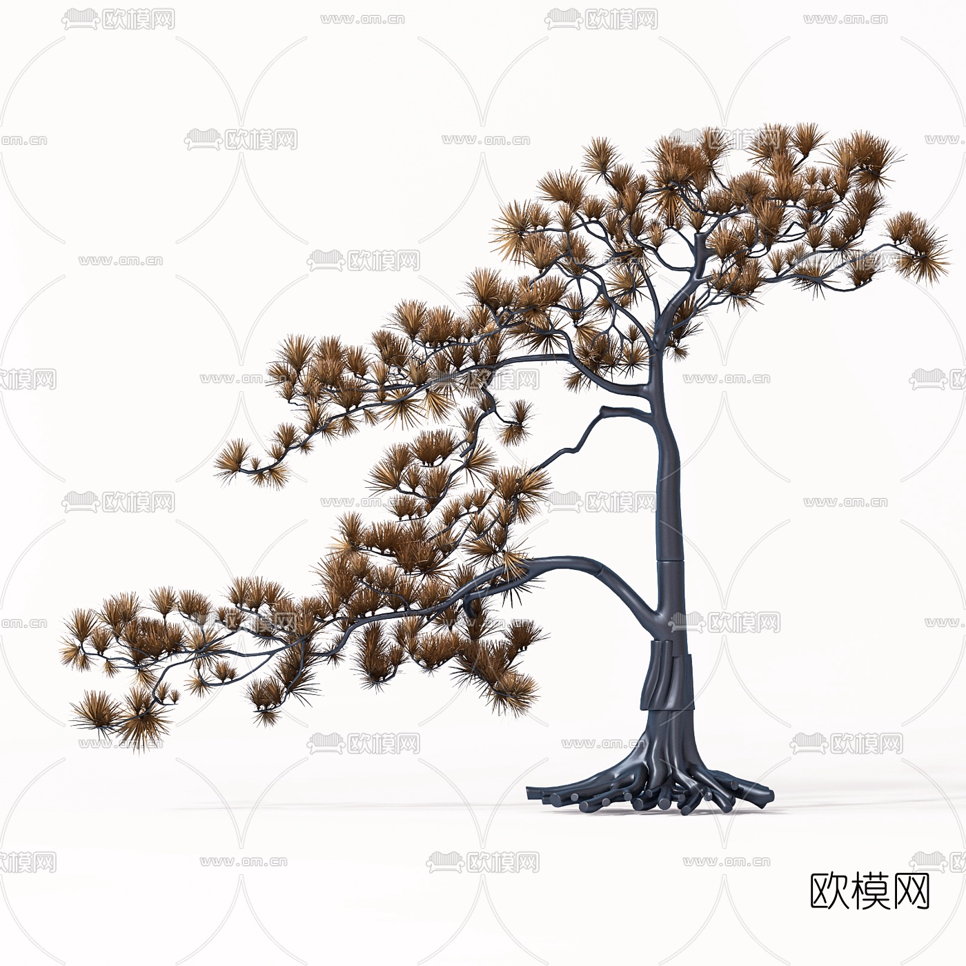 现代工艺松树摆件3d模型
