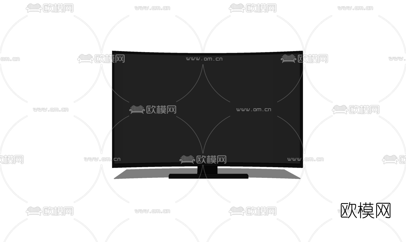 现代曲屏显示器免费su模型下载