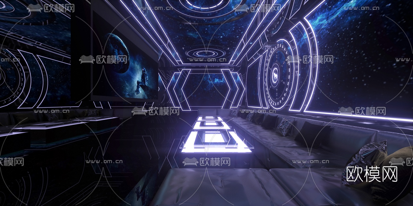 现代KTV包房3d模型