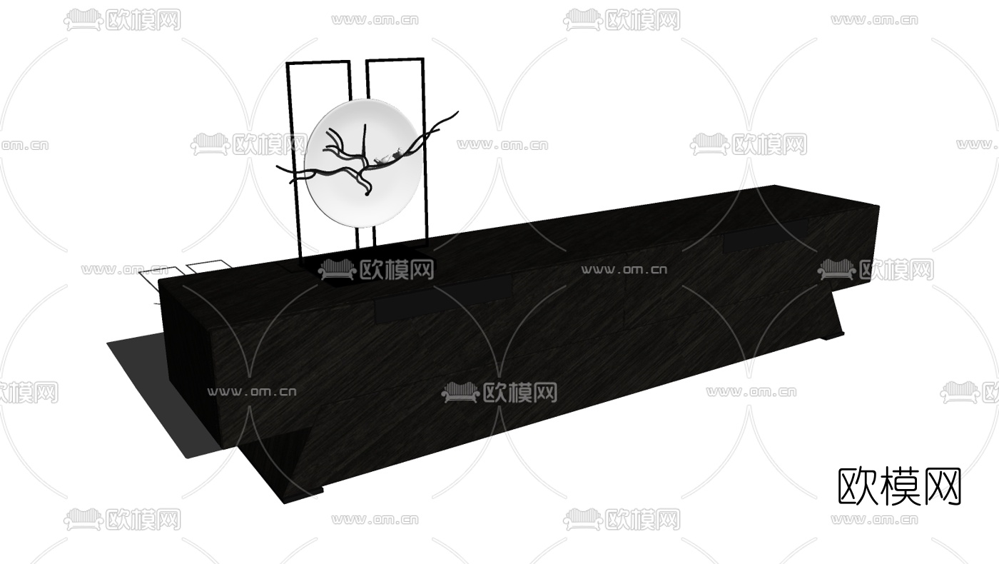中式端景条案免费su模型下载（渲染图1）
