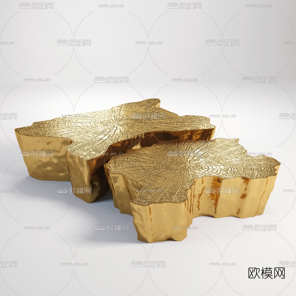 现代金属根雕茶几3d模型