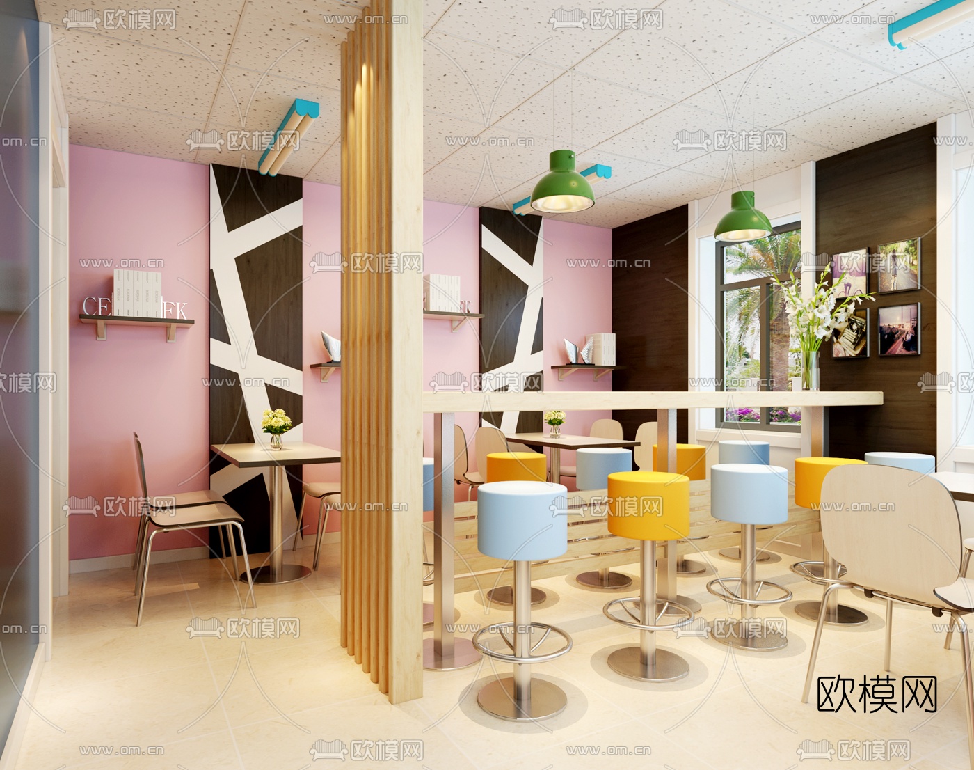 北欧糖系快餐店3d模型下载（渲染图2）