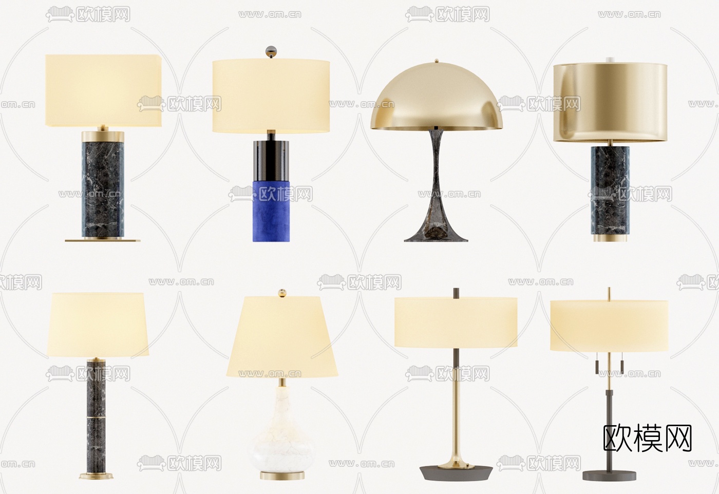 现代轻奢台灯3d模型下载