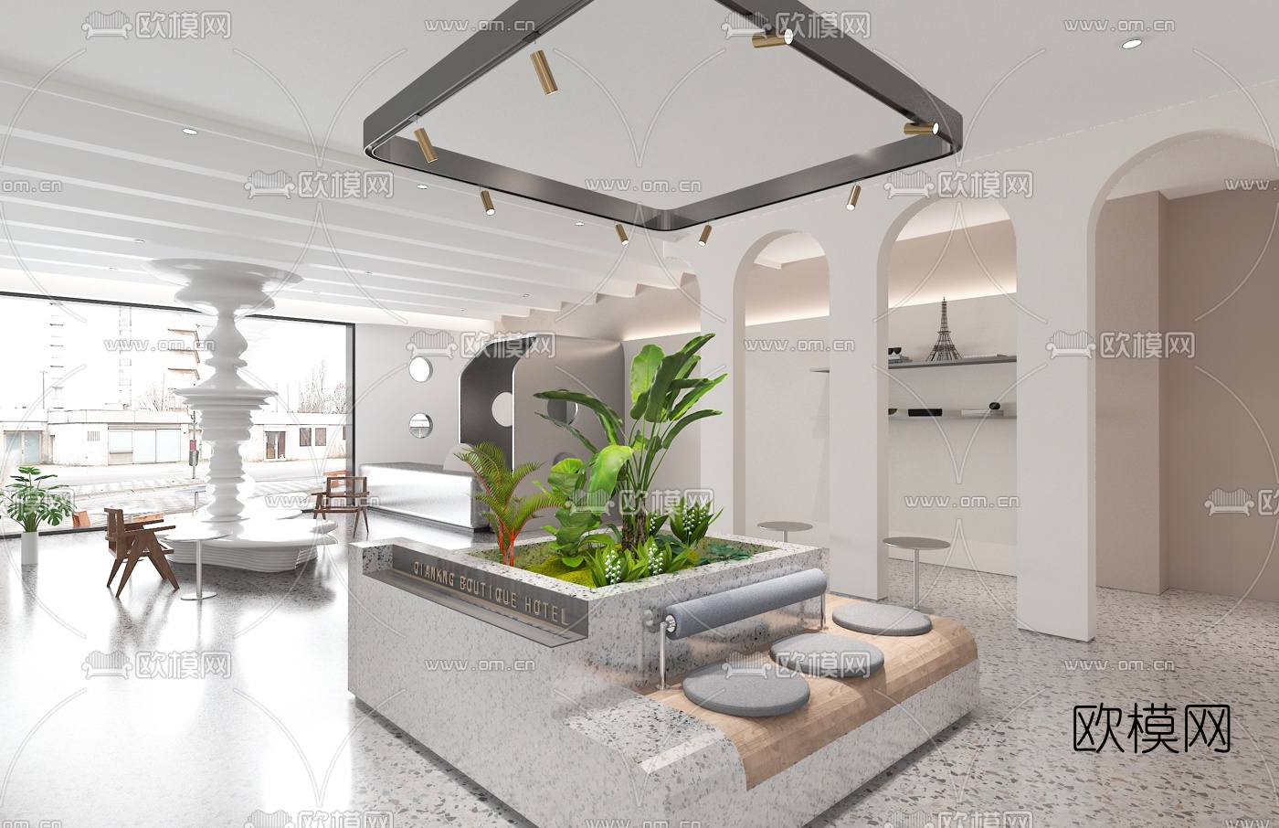 现代酒店大堂3d模型