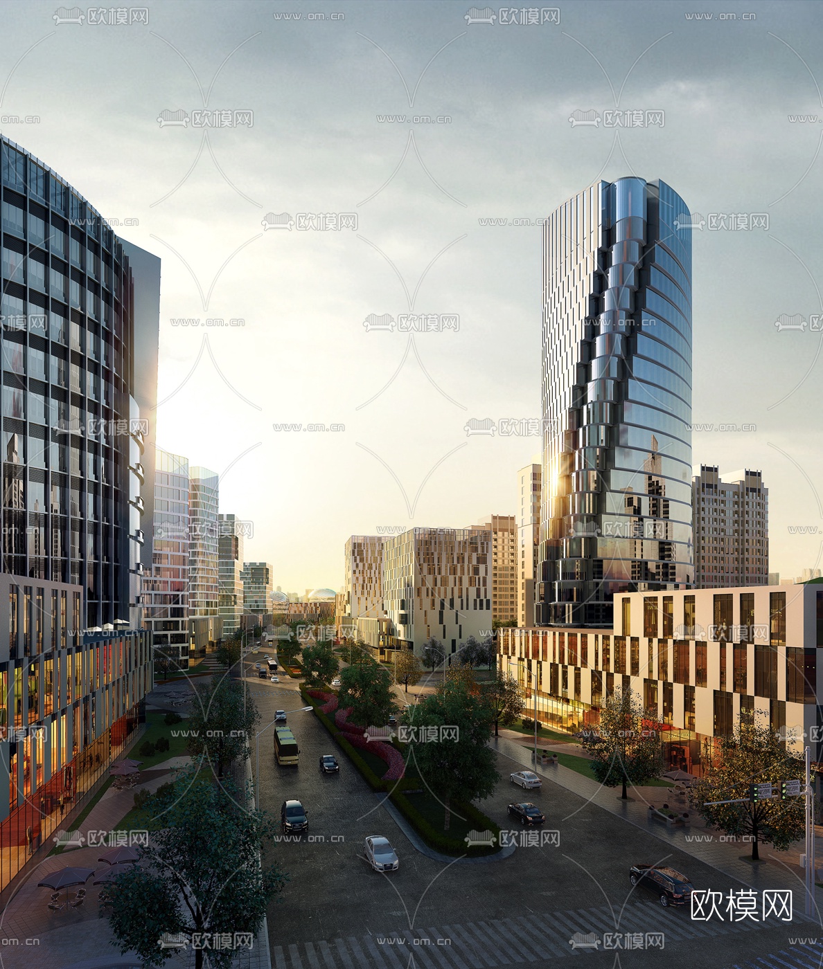 现代商业建筑外观3d模型