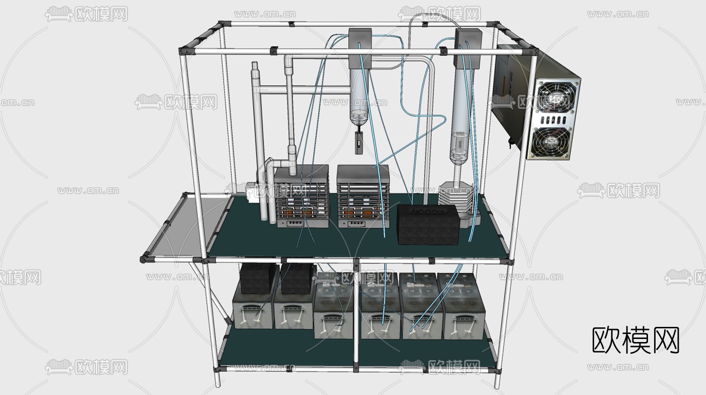 工业风污水处理设备su模型下载（渲染图2）