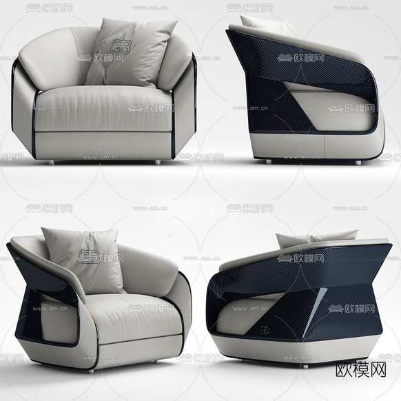现代布艺单人沙发3D模型下载_ID10627497_3dmax免费模型-欧模网