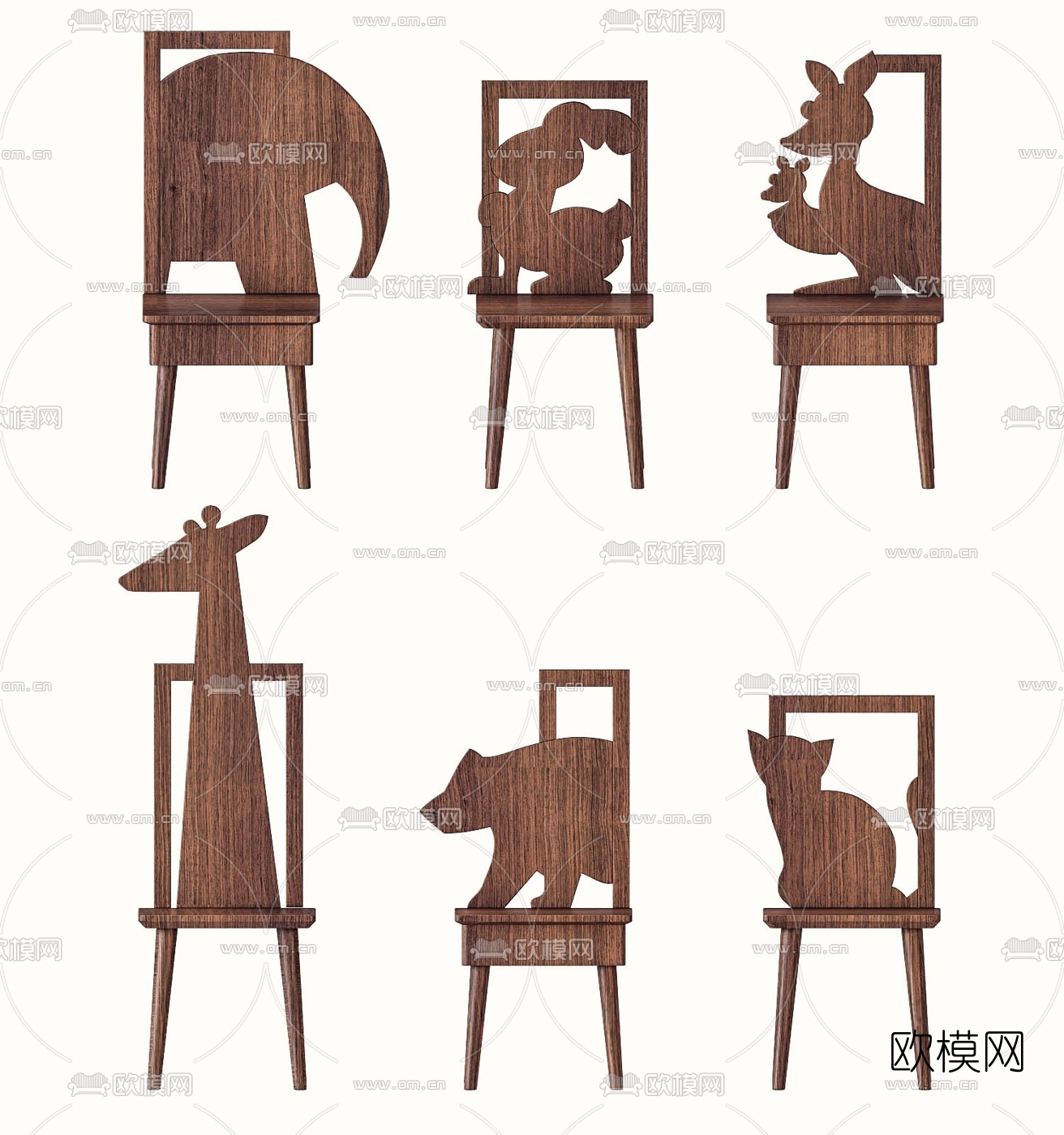 现代儿童座椅3d模型下载