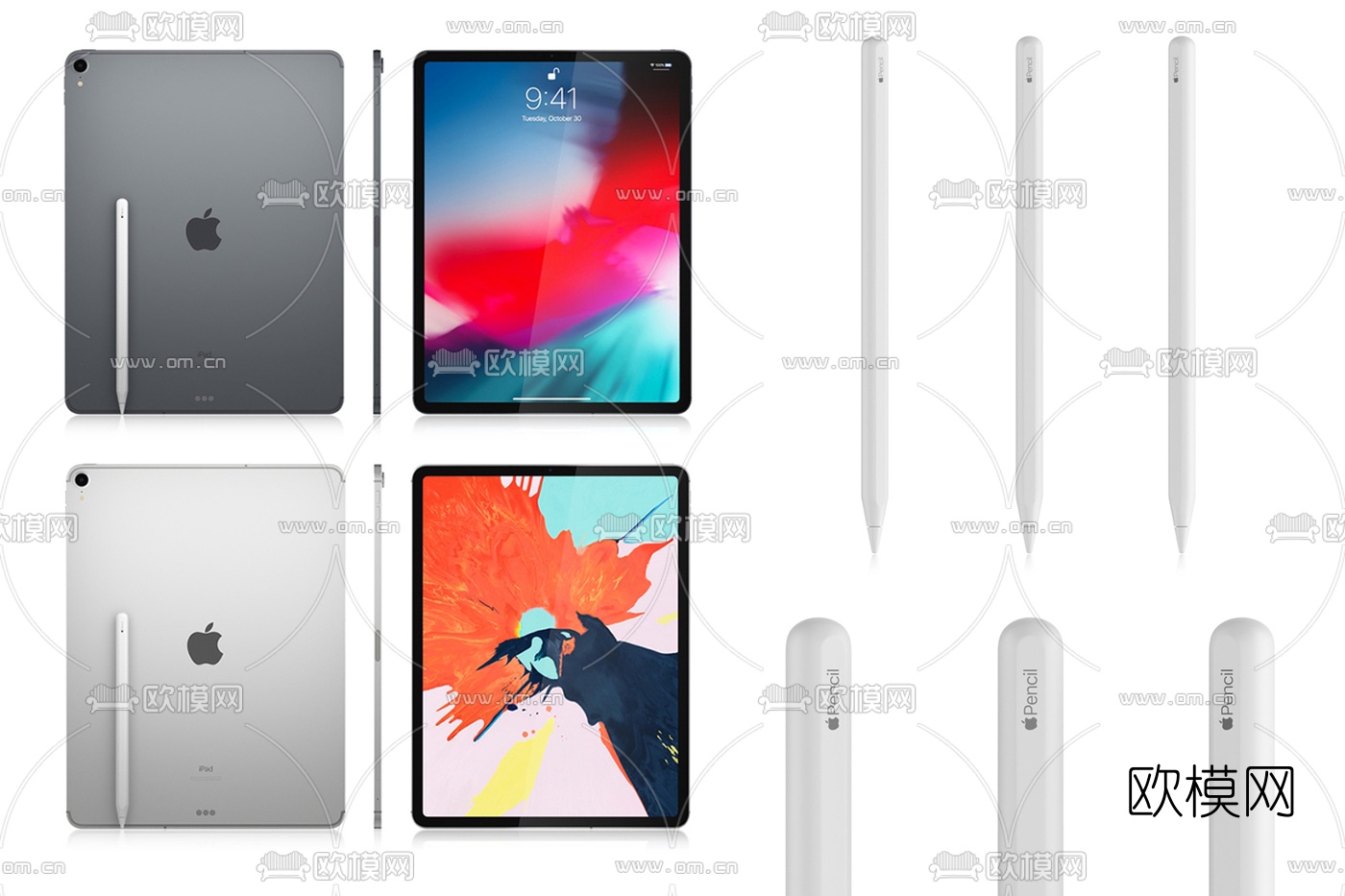 现代ipad新款平板电脑3d模型
