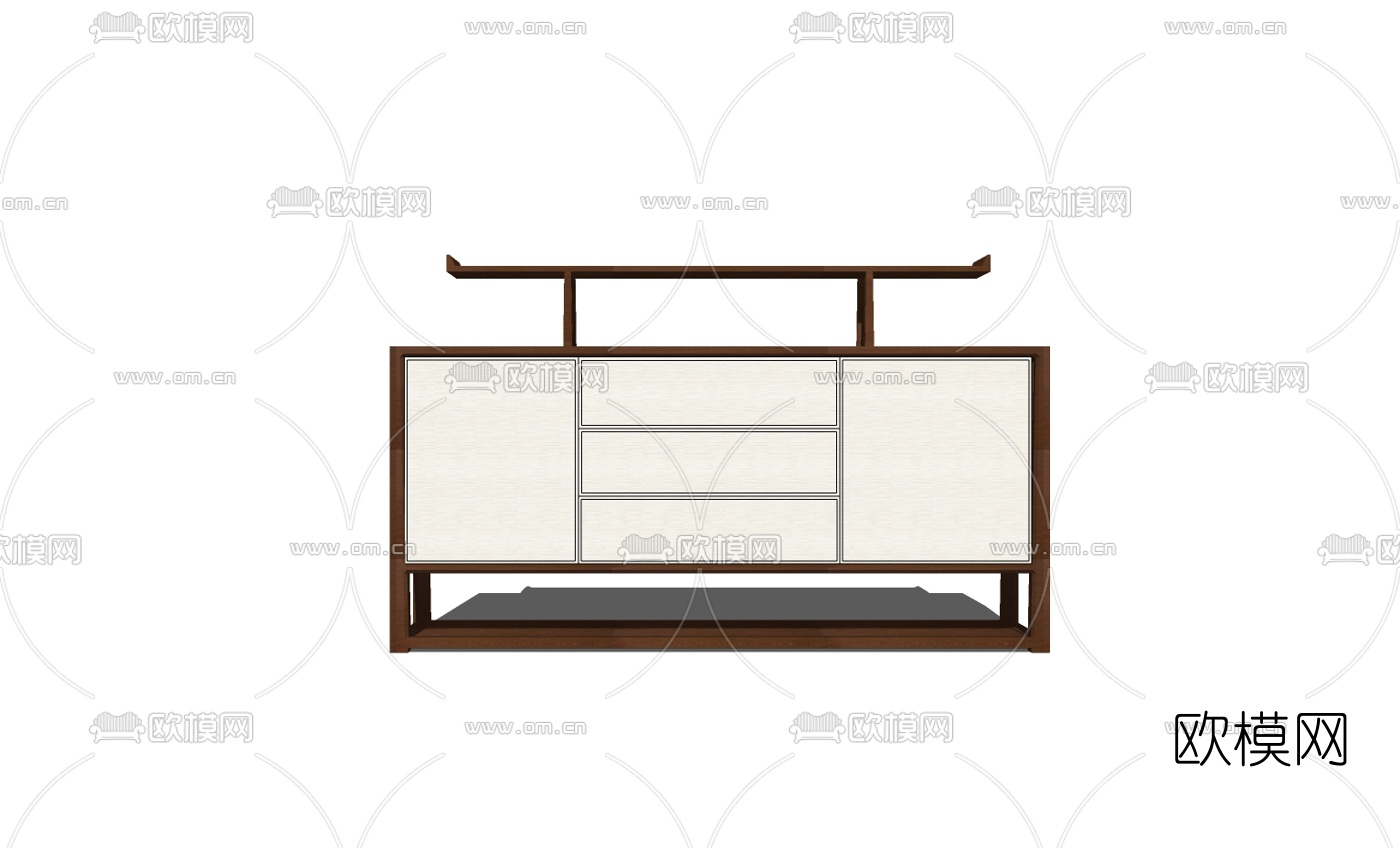 中式端景条案免费su模型下载