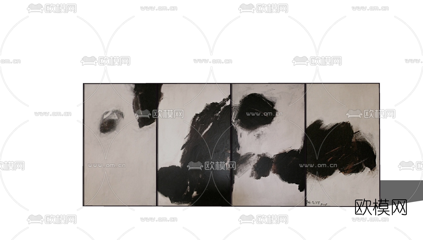 现代挂画免费su模型下载