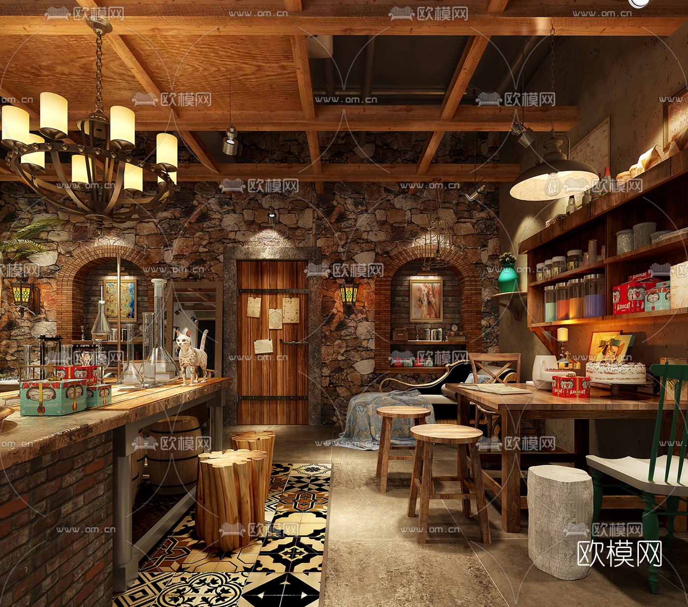 自然风主题蛋糕店3d模型