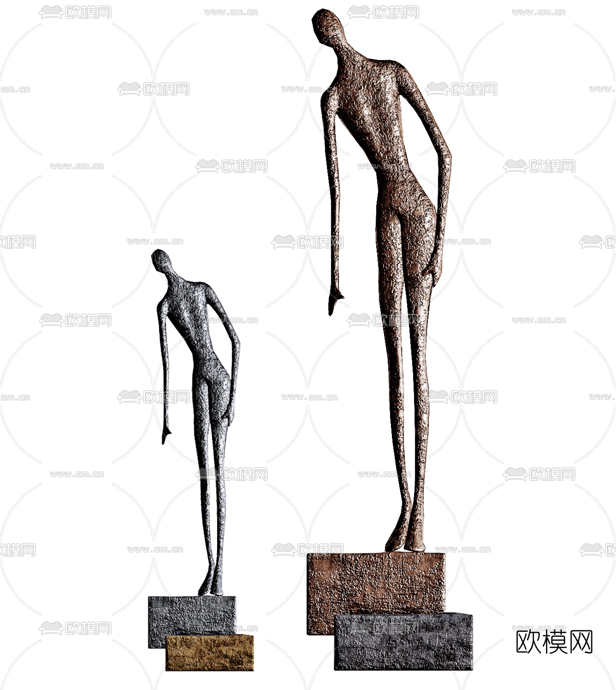 现代人物雕塑摆件3d模型