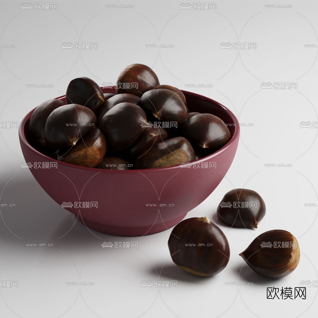 现代干果板栗3d模型下载（渲染图5）
