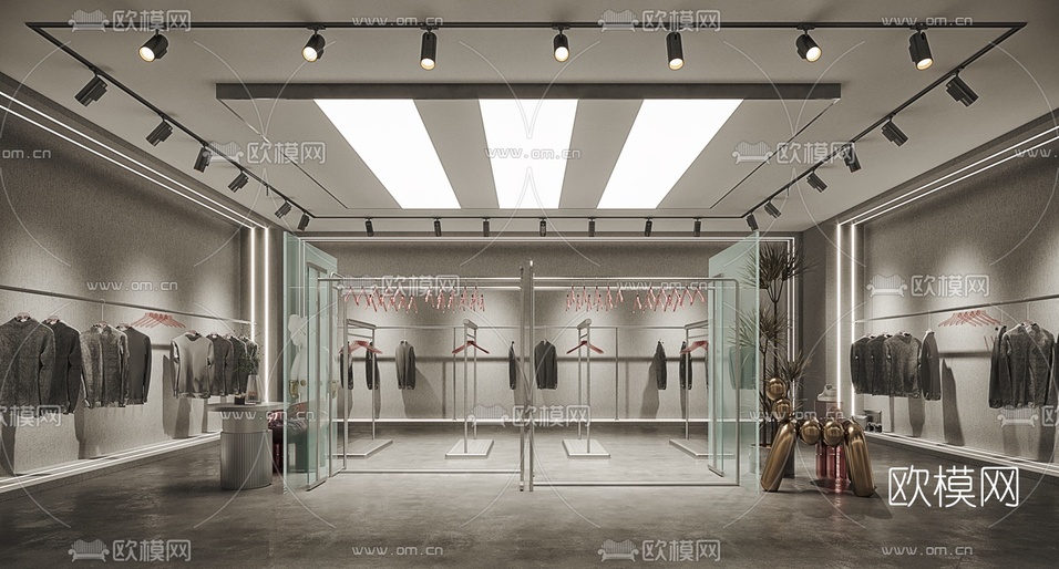 侘寂男装服装店3d模型下载