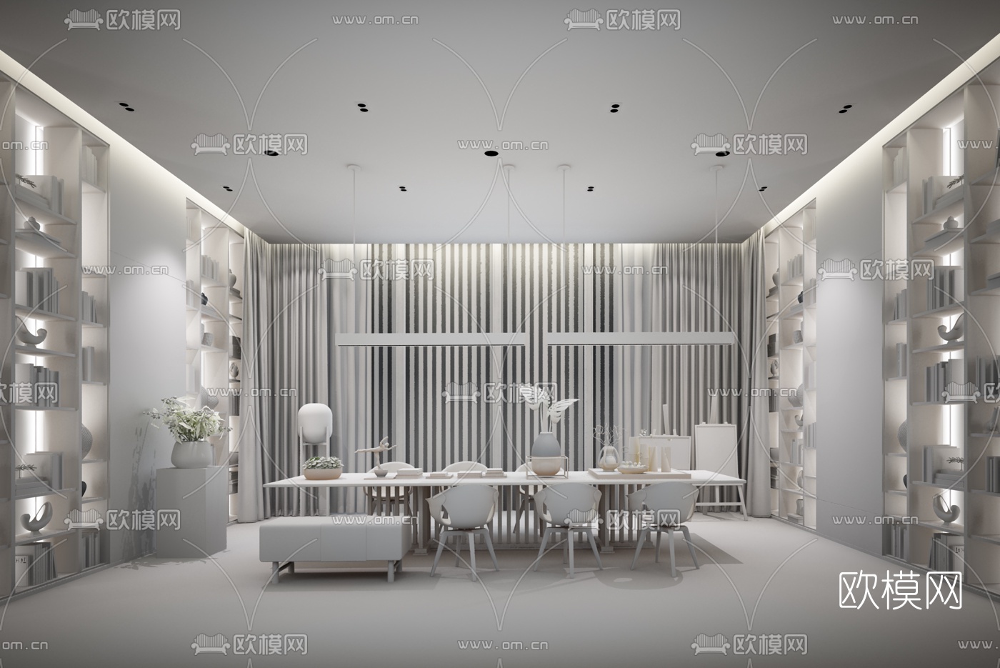 如聿设计 现代售楼处洽谈区3d模型