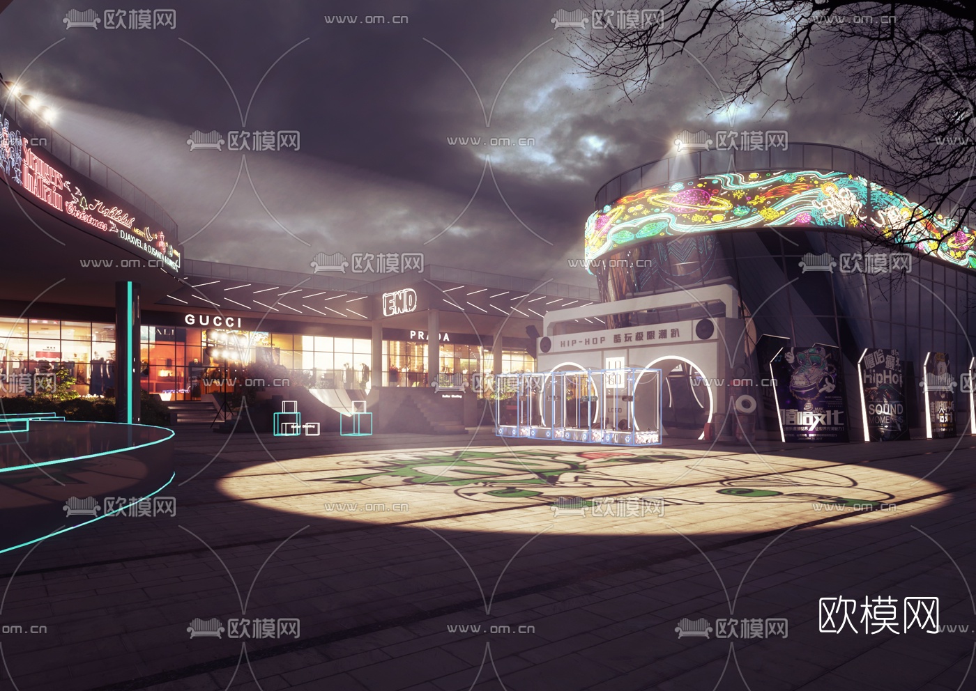 现代嘻哈极限运动舞台3d模型