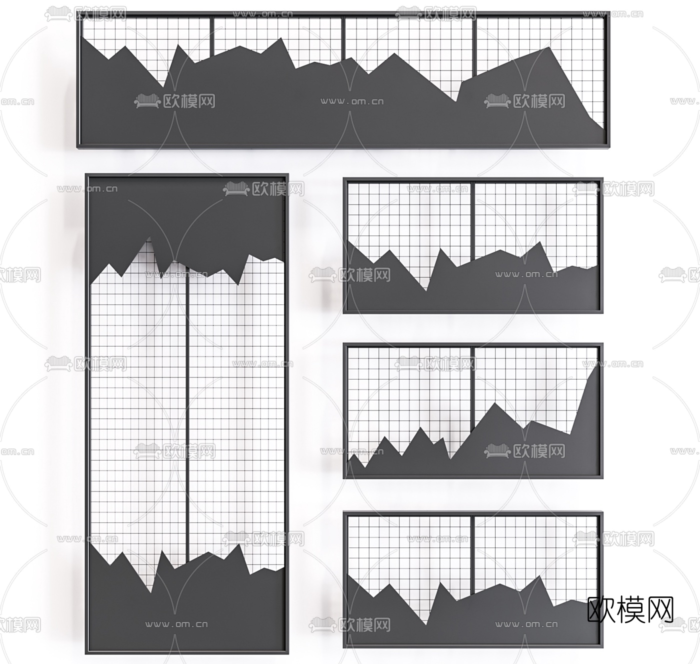 工业风屏风3d模型下载