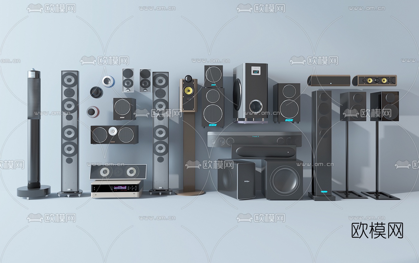 现代音响组合3d模型