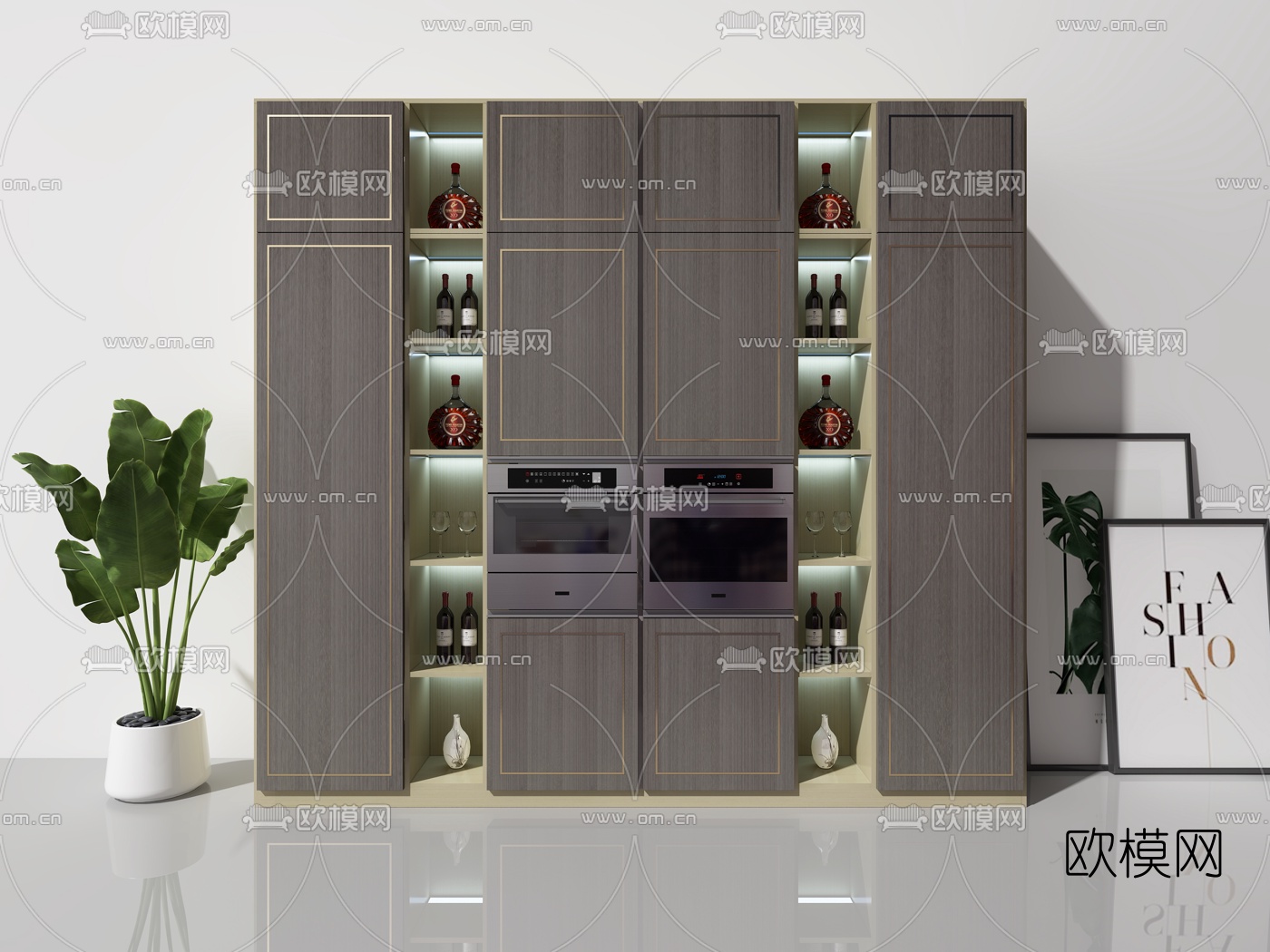 现代橱柜3d模型下载（渲染图3）