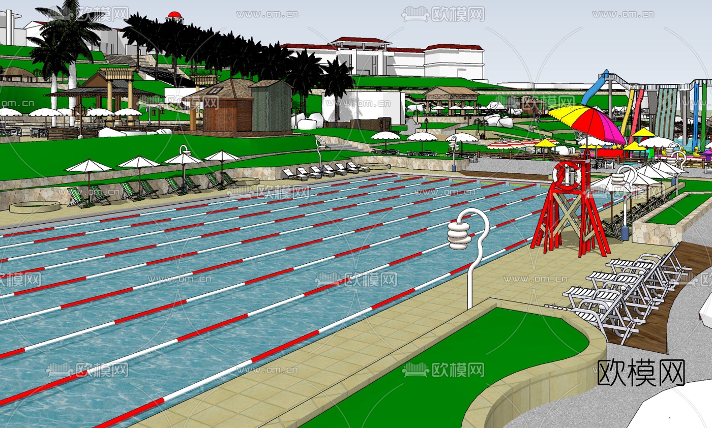 现代游乐场规划su模型下载（渲染图6）