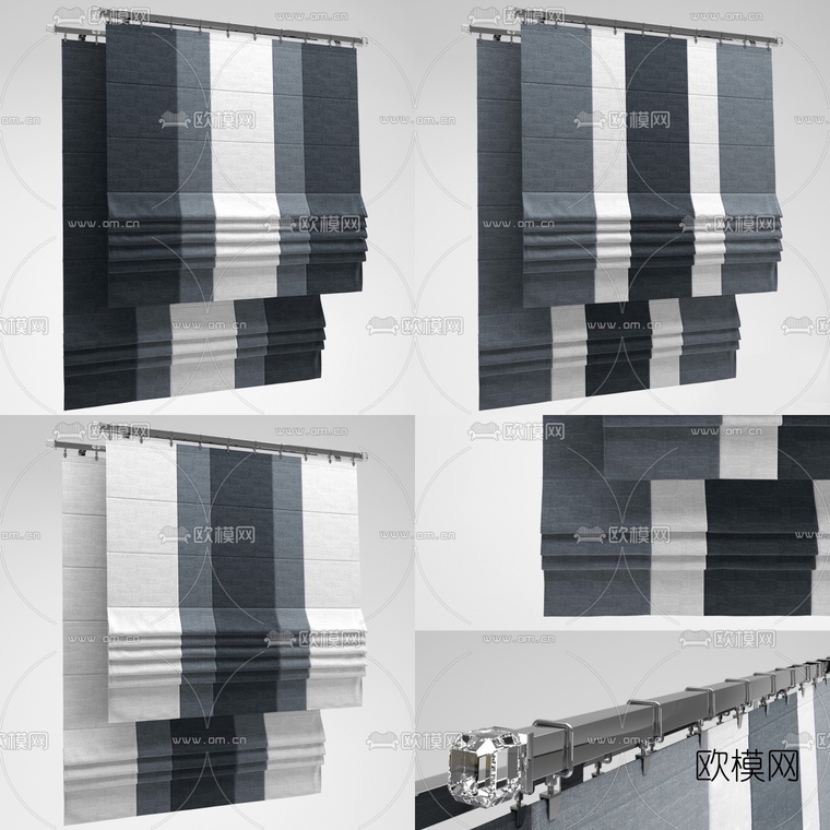 现代布艺卷帘折叠帘组合3d模型下载_ID10301157_3dmax免费模型-欧模网