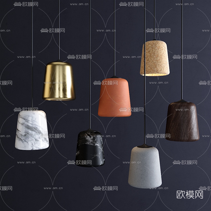 北欧金属吊灯3d模型下载