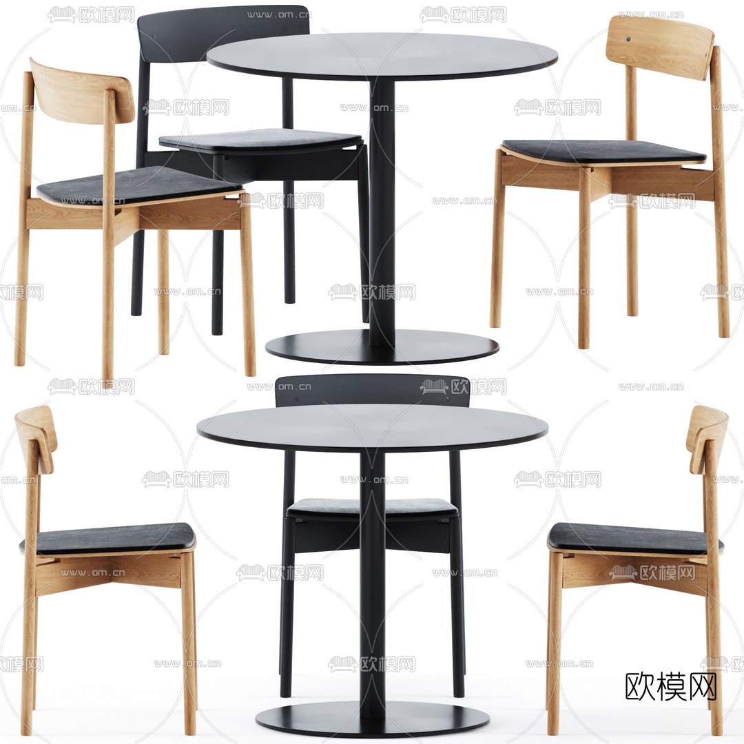 现代休闲桌椅3d模型下载