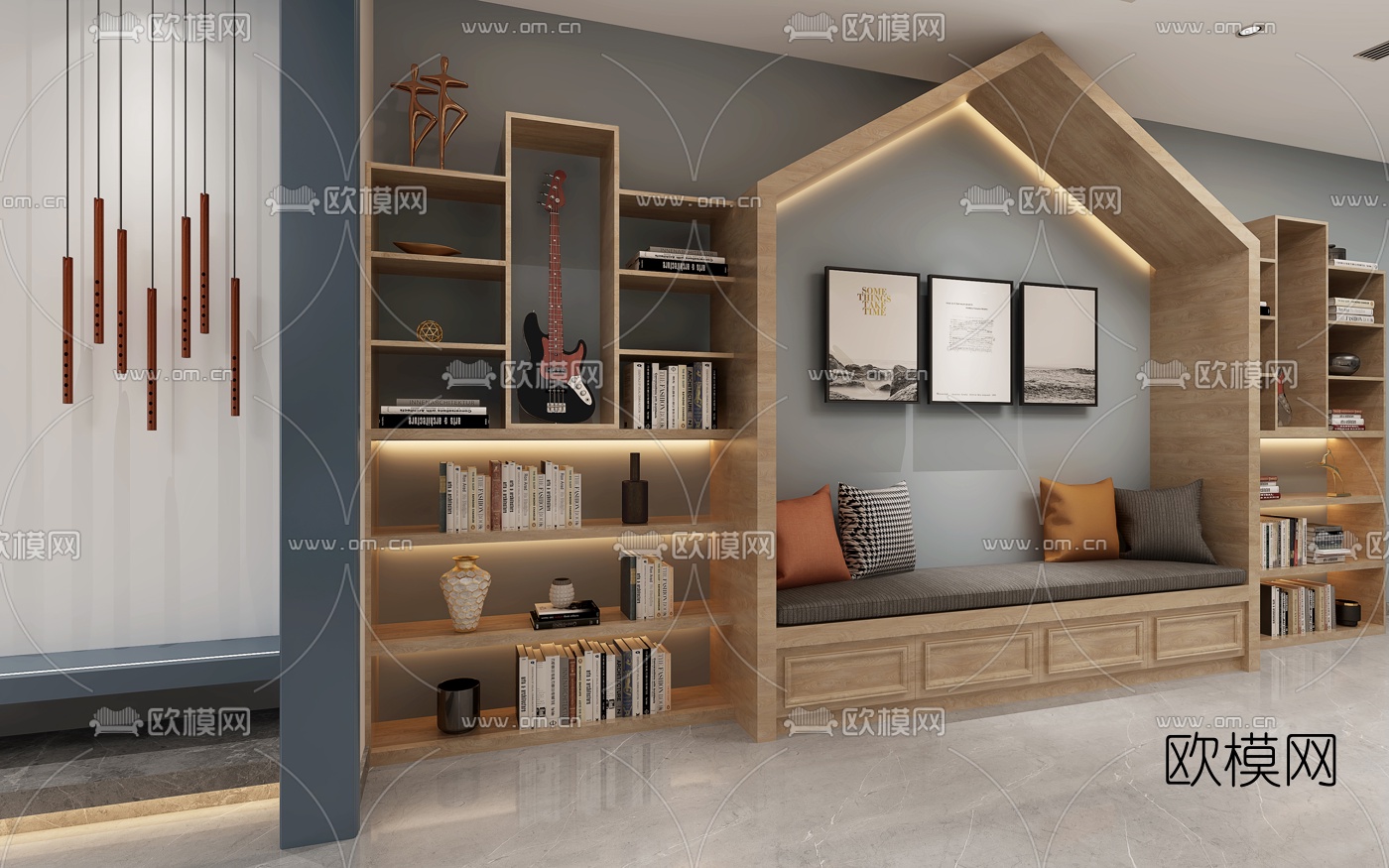 现代琴行专卖店3d模型