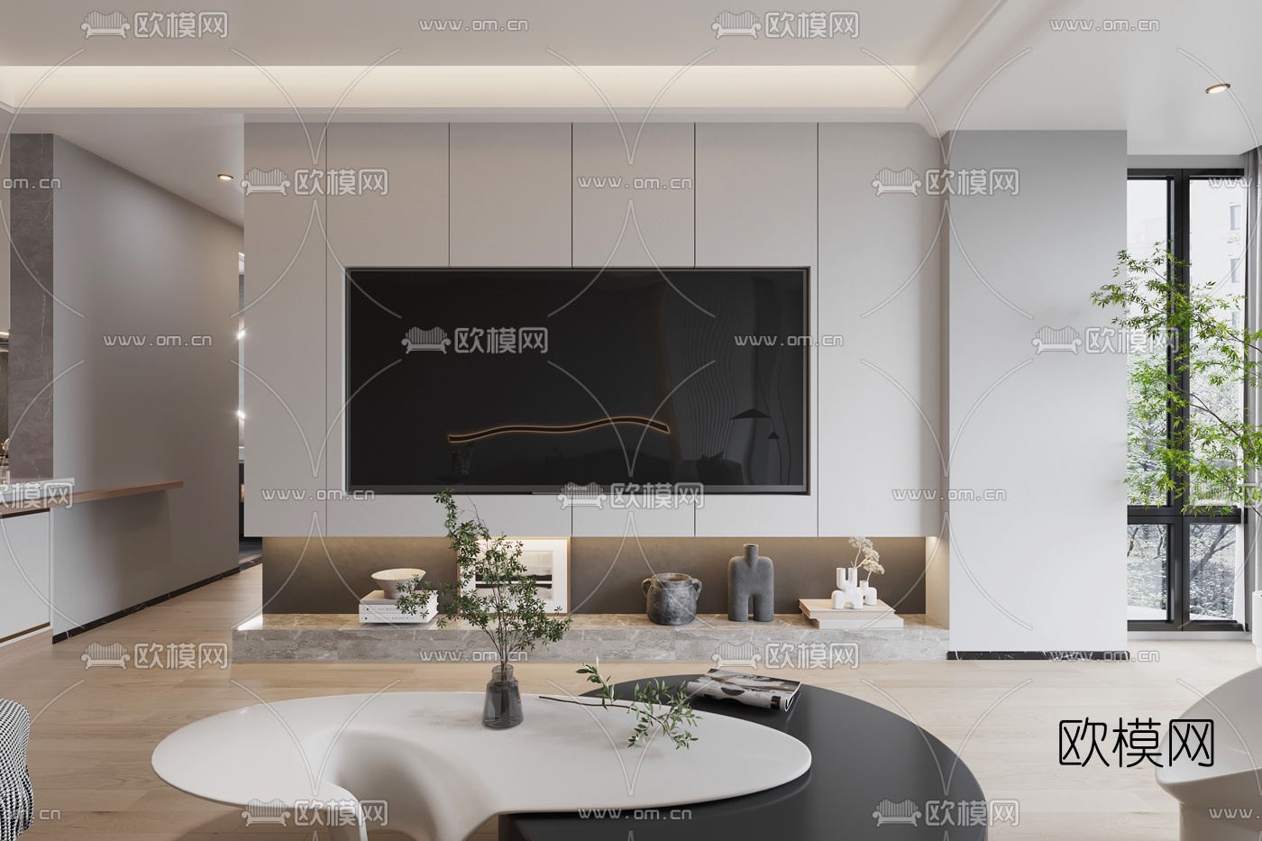 现代简约客厅3d模型