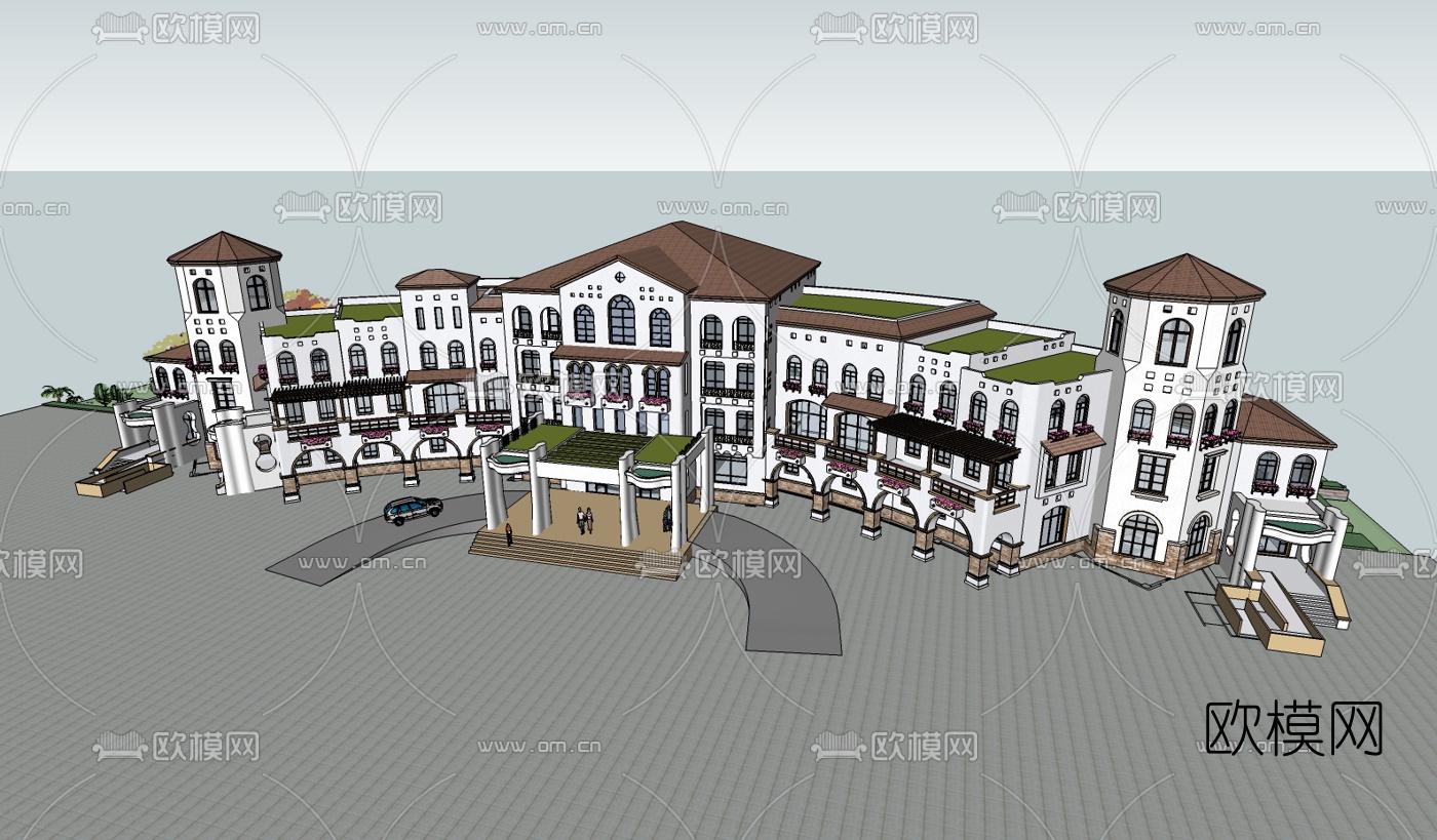 欧式酒店su模型下载（渲染图2）