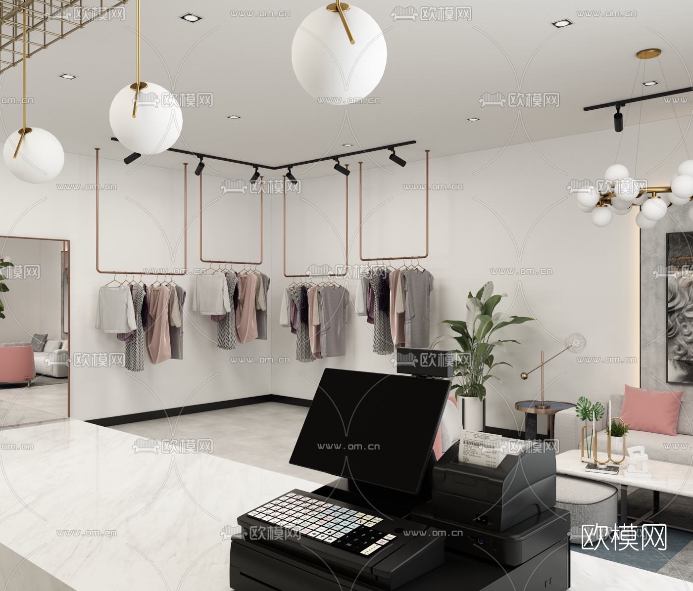 北欧服装店3d模型