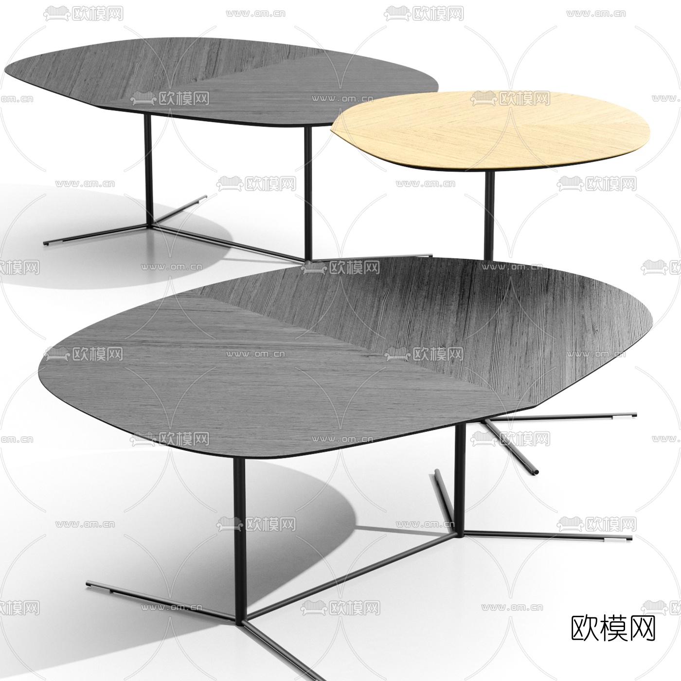 现代实木茶几3d模型