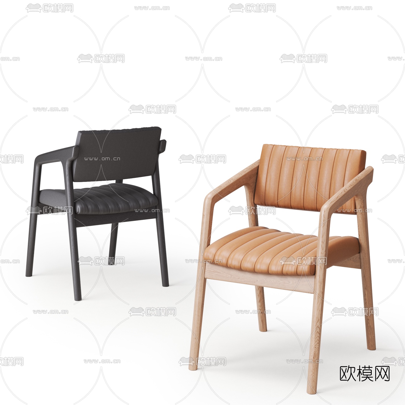 Calligaris 北欧皮革扶手单椅3d模型下载