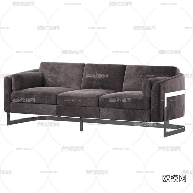 现代布艺多人沙发3D模型免费下载-免费3dmax模型库-欧模网