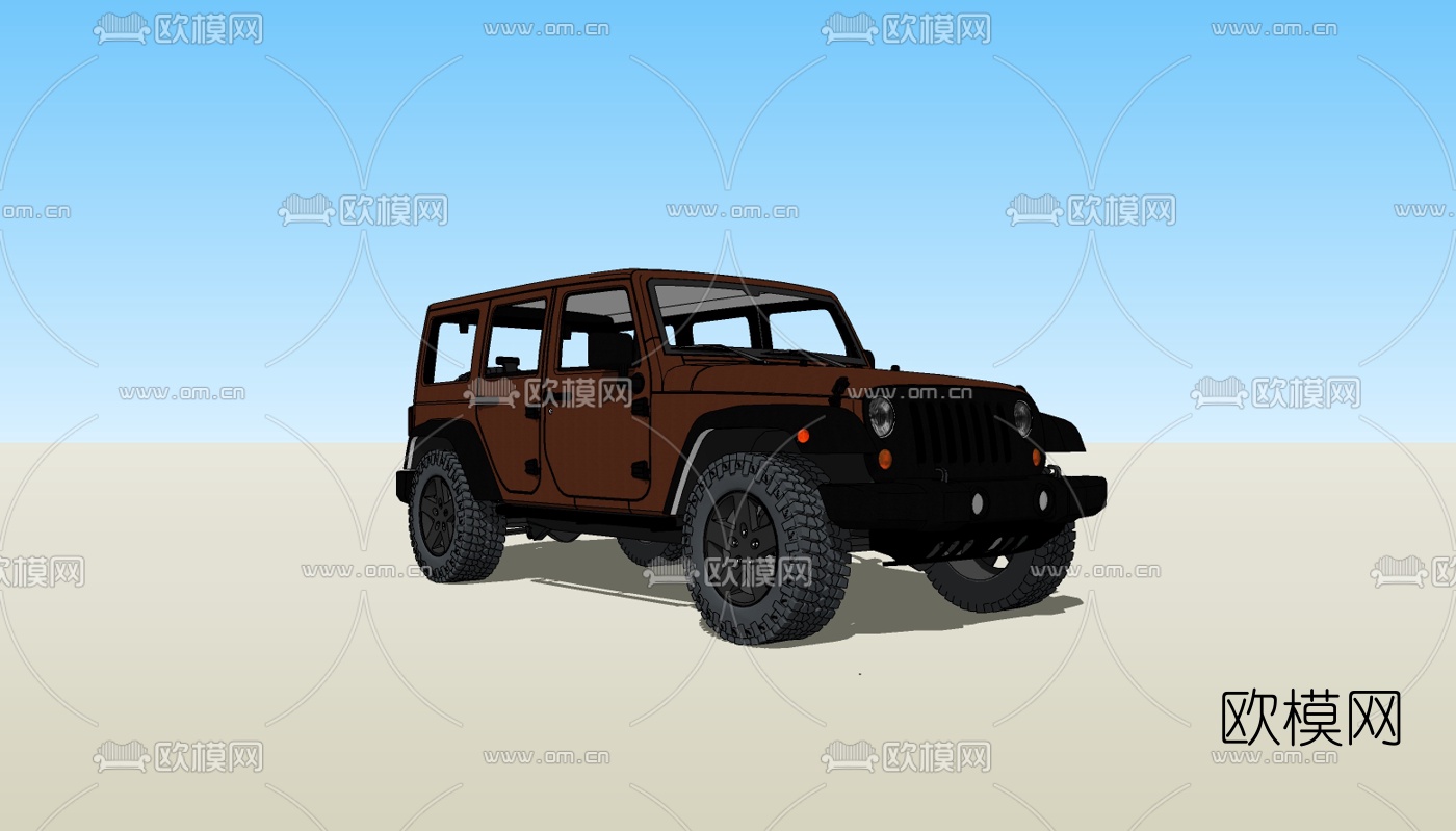 现代吉普车免费su模型下载（渲染图1）