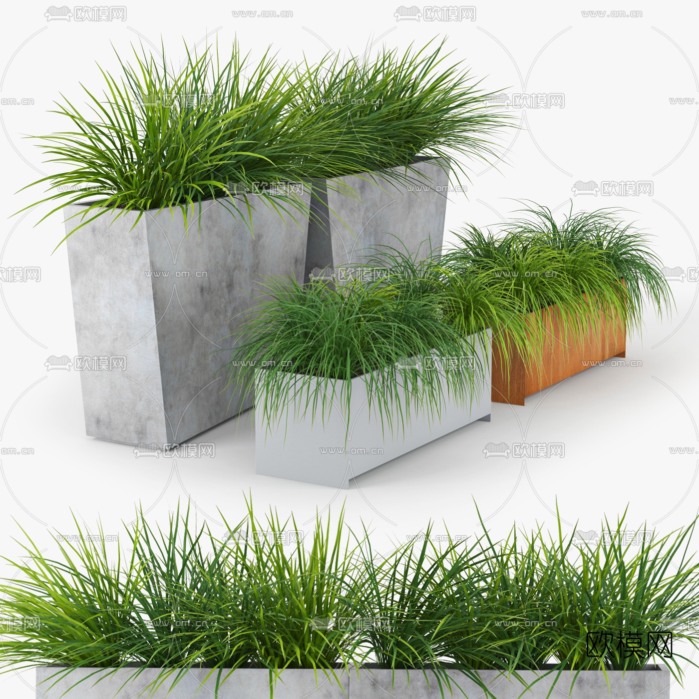 现代绿植盆栽3d模型