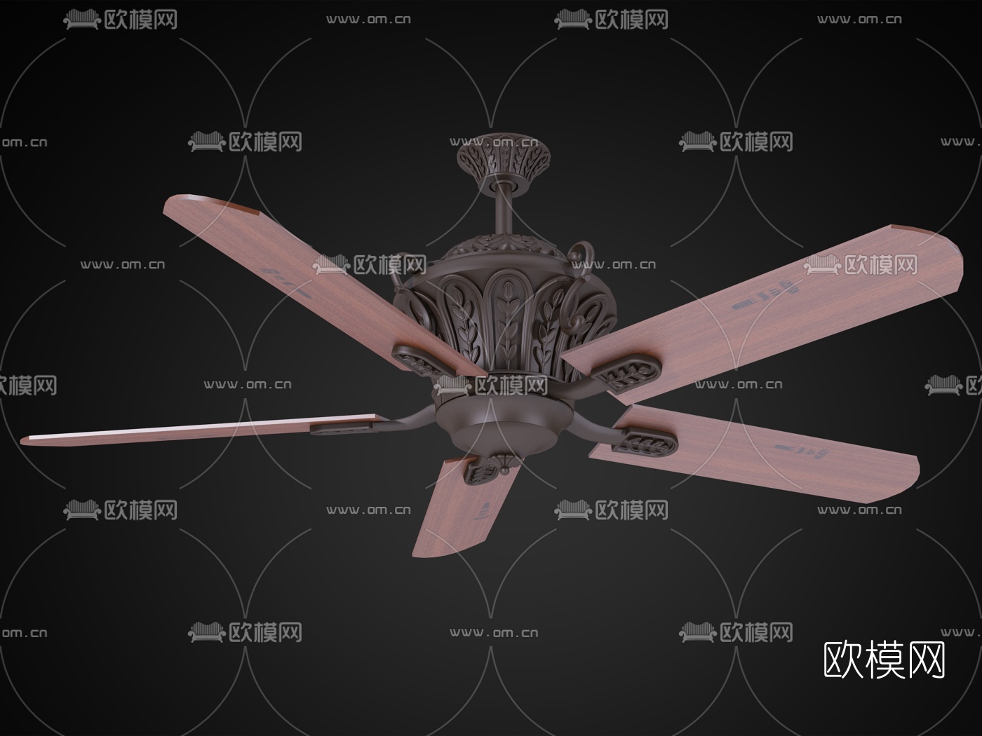 欧式吊扇灯风风扇灯3d模型