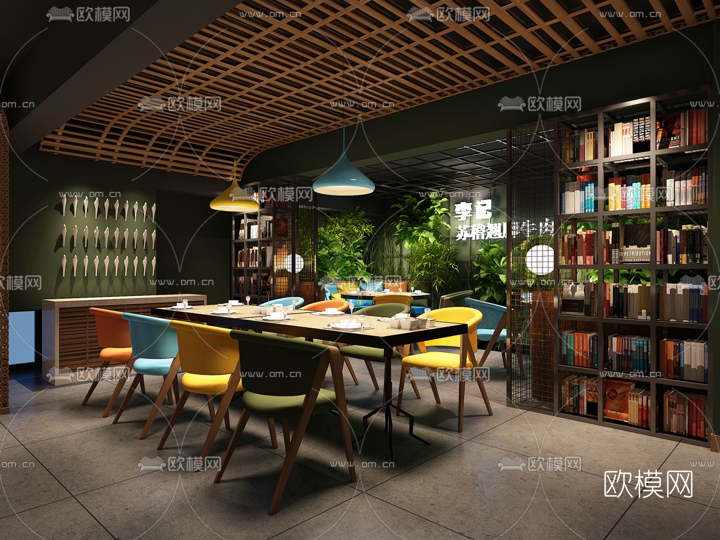 现代火锅店3d模型