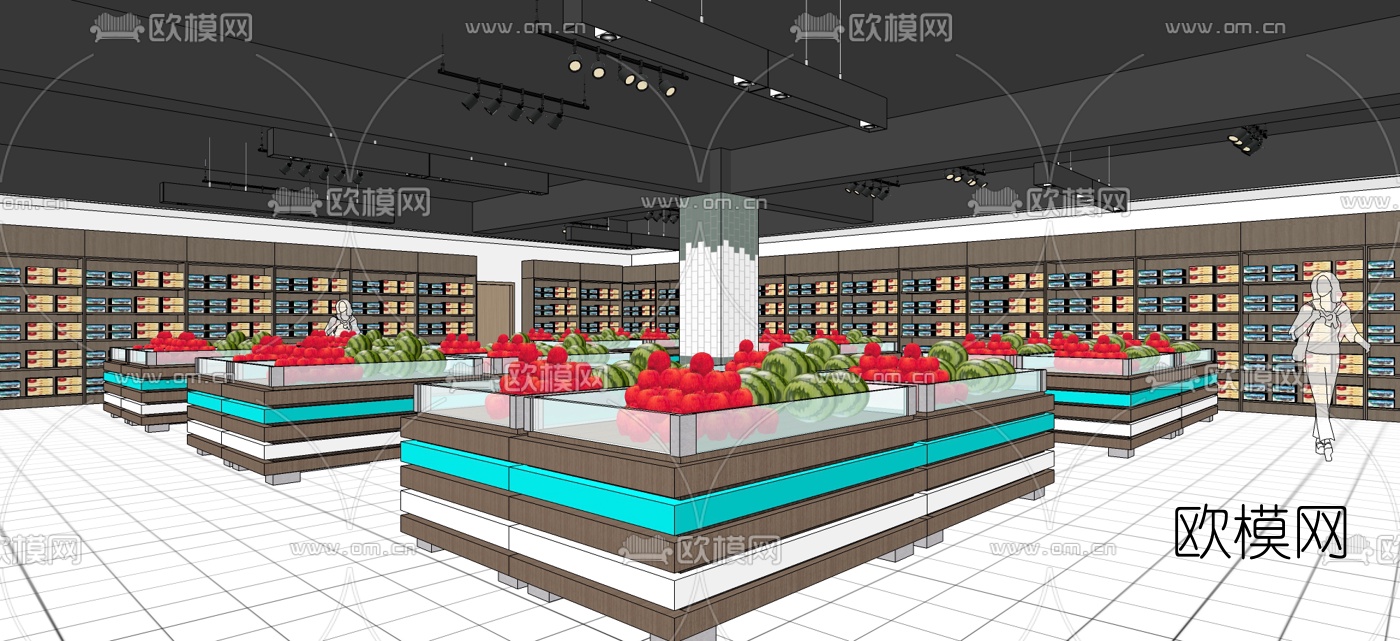 现代水果店su模型下载（渲染图4）