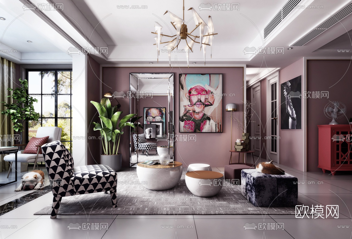 北欧休息室3d模型下载