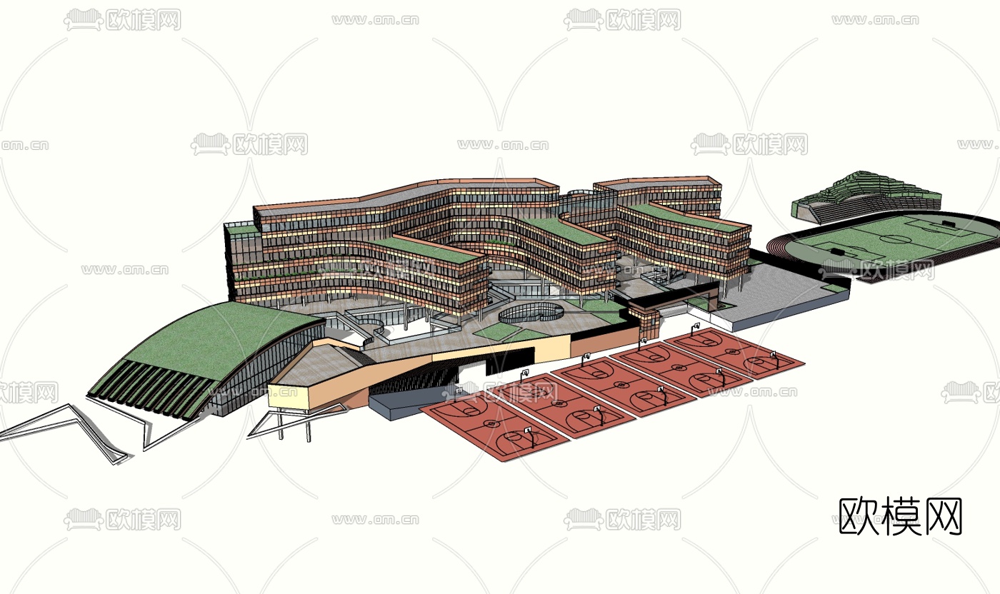 现代学校免费su模型下载