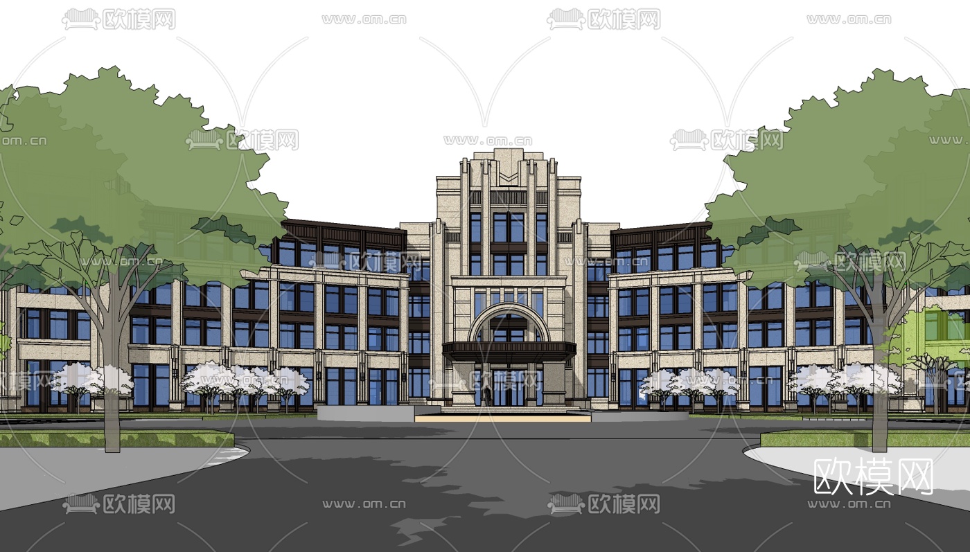 新古典酒店su模型下载（渲染图2）