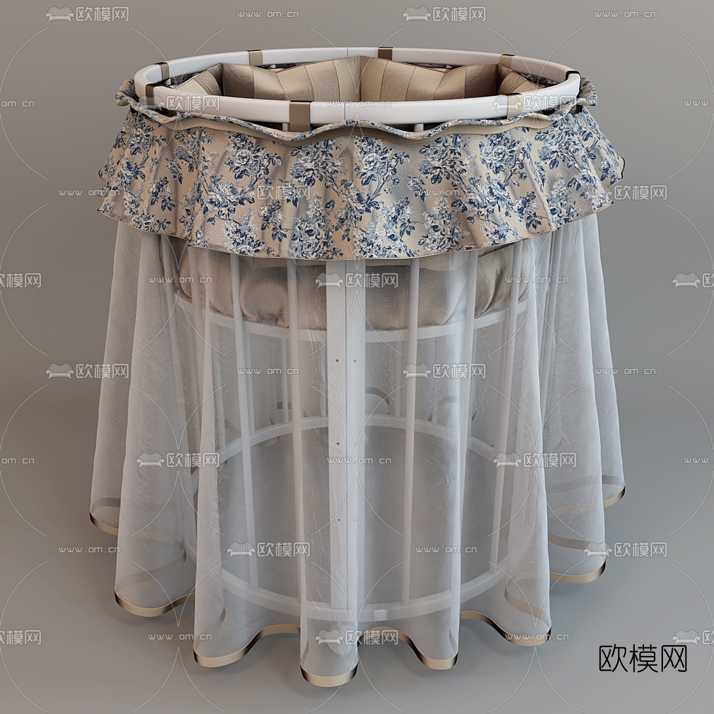 现代婴儿床3D模型下载（渲染图3）