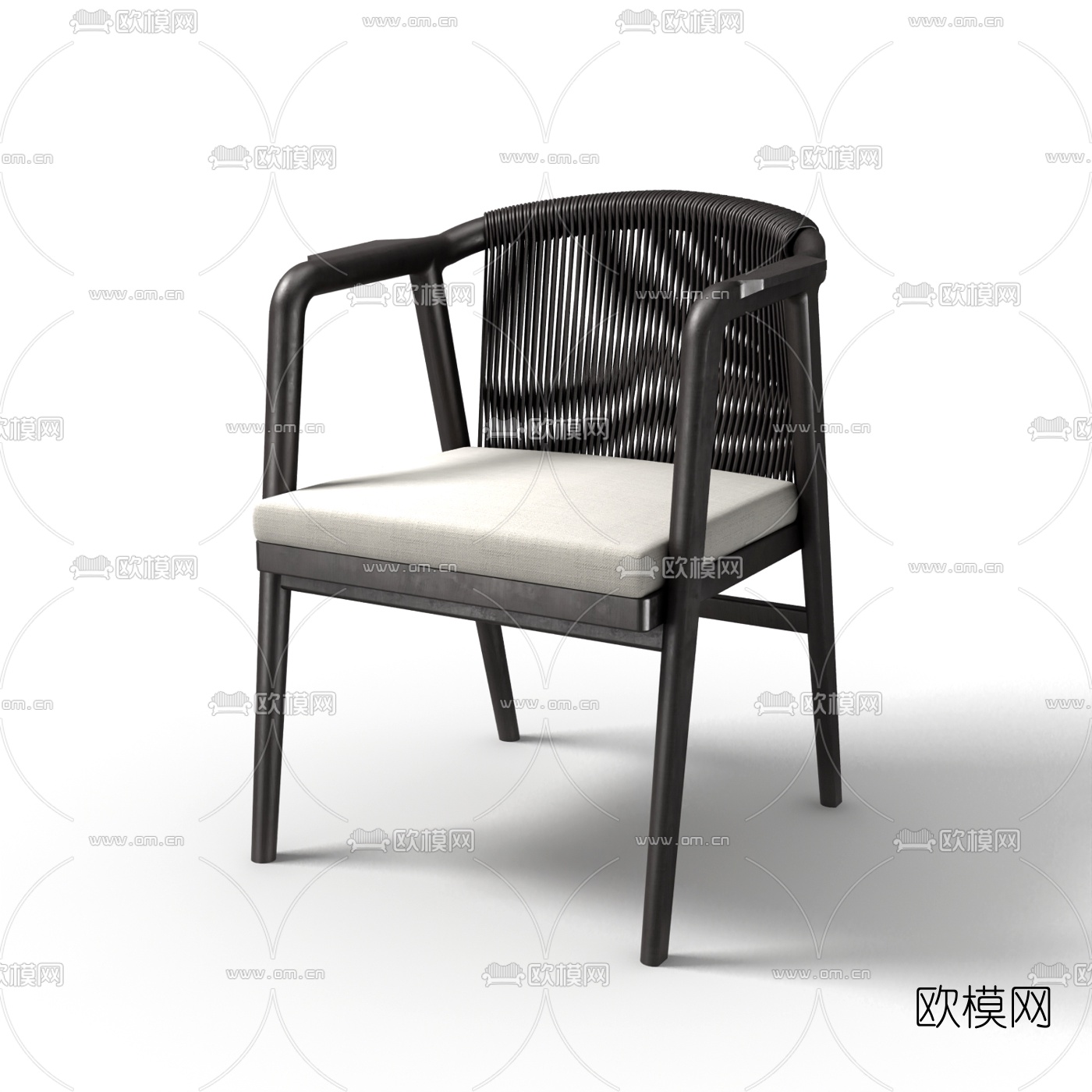 新中式休闲沙发单椅组合3d模型下载（渲染图2）