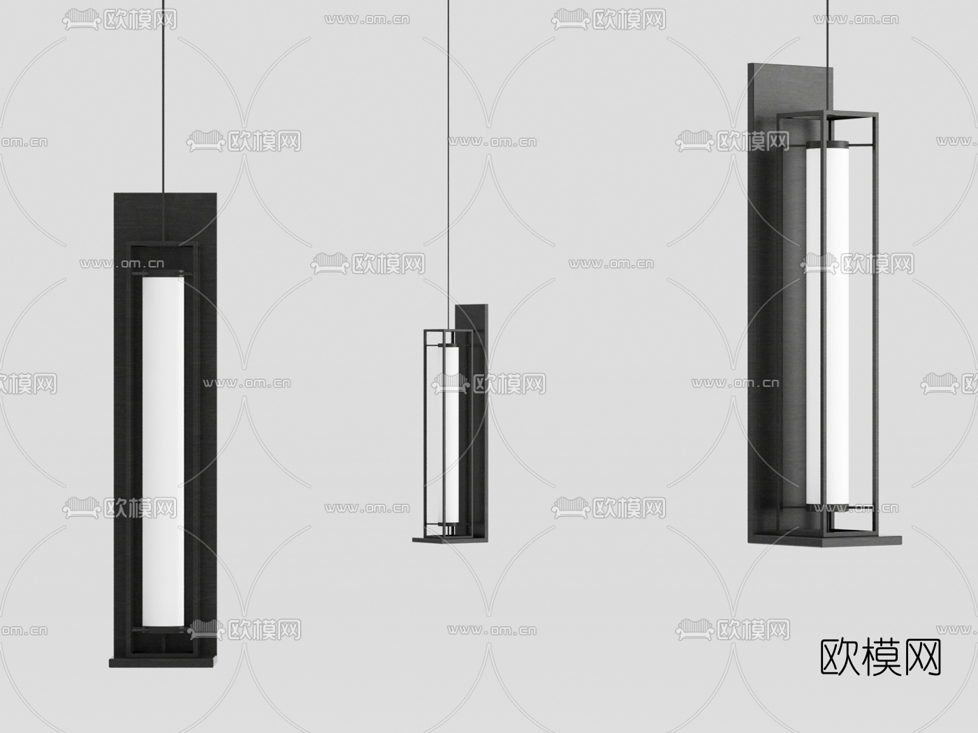 中式复古壁灯3d模型下载