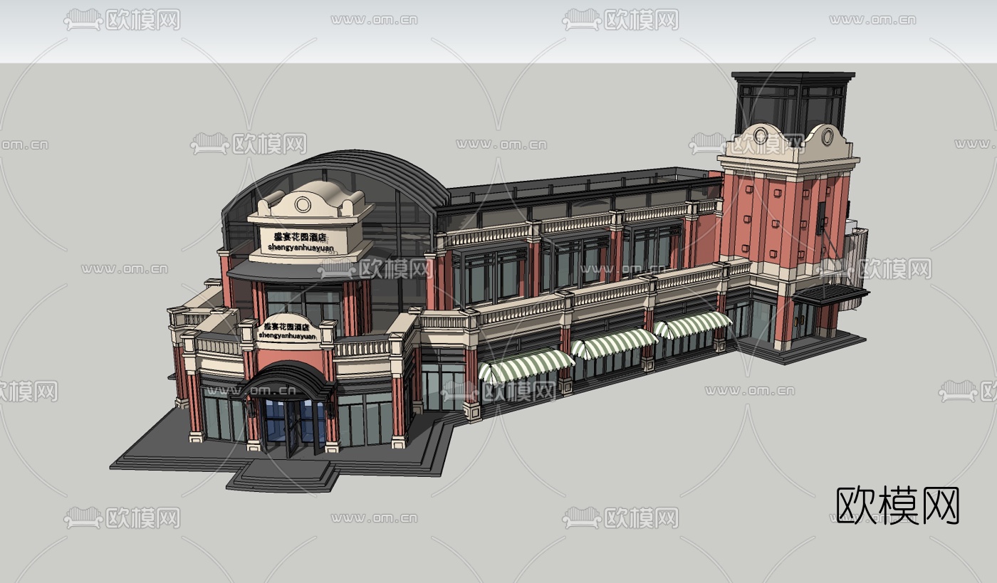 欧式酒店su模型下载（渲染图2）