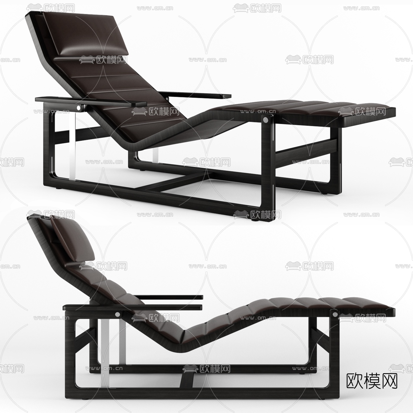 现代皮革躺椅3d模型